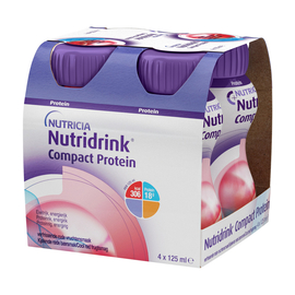 Нутридринк Компакт Протеин со вкусом клубники, жидкая смесь, 4 x 125 мл
