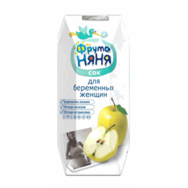 ФрутоНяня Сок яблочный с мякотью обогащенный витаминами и минеральными веществами для питания беременных женщин 0,33л