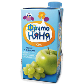 ФрутоНяня Сок из яблок и винограда осветленный для детского питания детей дошкольного и школьного возраста 0,5 л