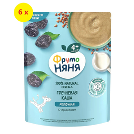ФрутоНяня Каша гречневая молочная с черносливом 200 г x 6 шт