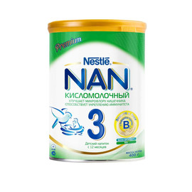 NAN® Кисломолочный 3 Сухой кисломолочный напиток для детей с 12 месяцев, 400 г