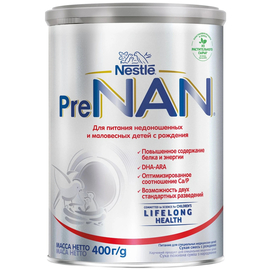 PreNAN® Сухая молочная смесь для недоношенных и маловесных детей с рождения, 400 г