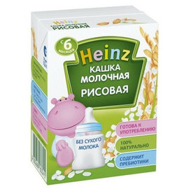 Heinz кашка молочная рисовая готовая к употреблению,с 6 мес.