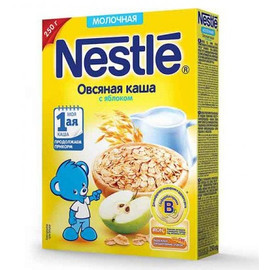 Nestle® Молочная овсяная каша с яблоком (Первая ступень, с 5 мес.), 250гр.