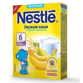 Nestle® Молочная овсяная каша с грушей и бананом (с 6 мес.), 250гр.