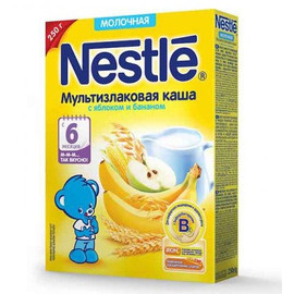 Nestle® Молочная мультизлаковая каша с яблоком и бананом (с 6 мес.), 250гр.