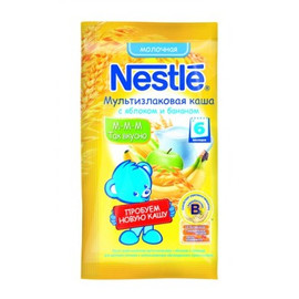 Nestle® Молочная мультизлаковая каша с яблоком и бананом (с 6 мес.), 35гр.