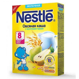 Nestle® Молочная овсяная каша с кусочками груши (с 8 мес.), 250гр.