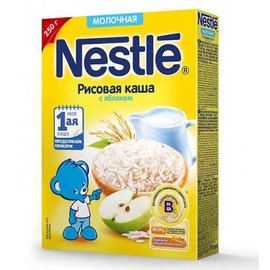 Nestle® Молочная рисовая каша с яблоком (Первая ступень, с 5 мес.), 250гр.