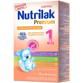 Нутрилак (Nutrilak) Premium Гипоаллергенный 1
Смесь сухая гипоаллергенная на основе частично гидролизованных сывороточных белков, с 0 до 6 мес.