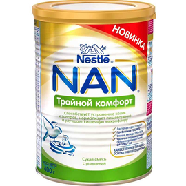 NAN® Тройной Комфорт Сухая молочная смесь для детей с рождения, 400 г
