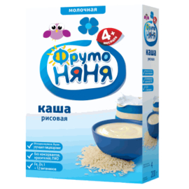ФрутоНяня Каша рисовая молочная быстрорастворимая, обогащенная пребиотиками, витаминами и минеральными веществами 200 г