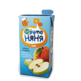 ФрутоНяня Сок яблочно-персиковый неосветленный для питания детей раннего возраста 0,2л