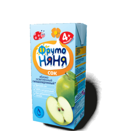 ФрутоНяня Сок яблочный осветленный для питания детей раннего возраста 0,2л