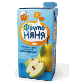 ФрутоНяня Сок яблочно-грушевый с мякотью для детского питания 0,5л