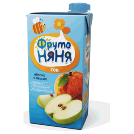 ФрутоНяня Сок яблочно-персиковый неосветленный для детского питания 0,5л